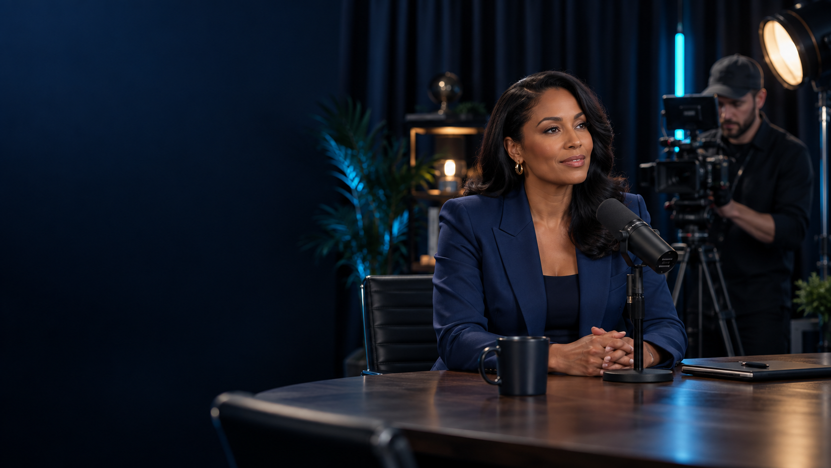 Founder recording an executive interview at AGUYB Studios